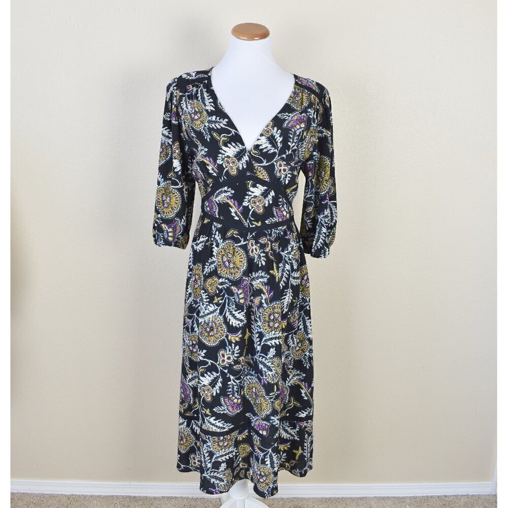 ba&sh Vienne Dress Noir Paisley Floral Midi - S - Picture 1 of 11